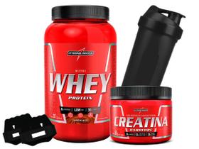 Combo Nutri Whey Protein Creatina Shaker Luva Integral Medic - Integral Médica