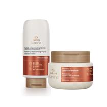 Combo Nutrição Máscara Capilar e Creme de Pentear Selador de Cutículas Cabelos Secos Lumina Natura