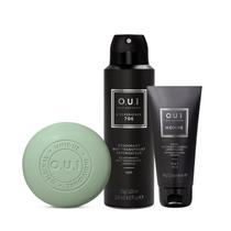 Combo O.U.i Masculino: Sabonete de Barbear Homme 90g + Desodorante Antitranspirante Aero LExpérience 706 75g + Creme Multifuncional Pós-Barba 6 em 1 Homme 50g
