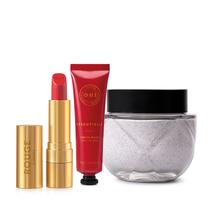 Combo O.U.I Rouge Luxe: Creme Esfoliante 200g + Creme Mãos 30g + Batom Vermelho 3,5g