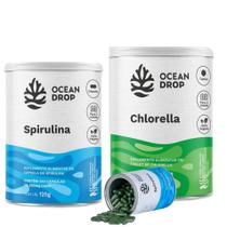 Combo Ocean Drop Spirulina+Chlorella 520mg com 240 cápsulas