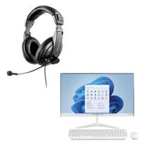 Combo Office - All in One Ultra, Windows 11 Home, Intel Celeron 120GB SSD Tela 23,8''FHD e Headset Giant Conexão Usb - UB8302K