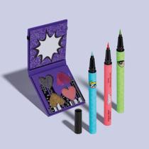 Combo Olhar Poderoso QDB As Meninas Superpoderosas: Mini Paleta de Sombras + 3 Canetas Delineadoras