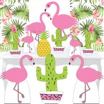 Combo Ouro Flamingo Totem Display Festa Aniversário