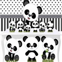 Combo Ouro Panda Baby Totem Painel Festa Aniversário