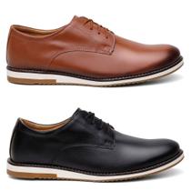 Combo Oxford Masculino Em Couro Macio Leve 2 Pares Oferta