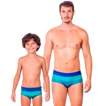 Combo pai e filho par sungas horizon proteção uv 50+ kauna