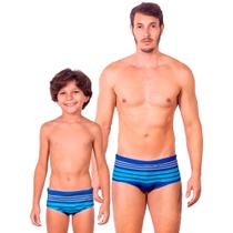 Combo pai e filho par sungas parallels proteção uv 50+ kauna