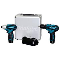 Combo parafusadeira e furadeira impacto 12v maleta aluminio - makita lct204