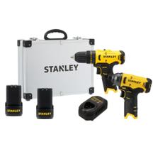 Combo Parafusadeira/furadeira De Impacto 12v Sch10 3/8''+ Sci10 1/4''+ 2 Bateria + Carregador E Maleta -stanley