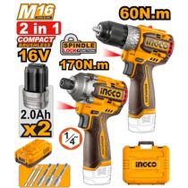 Combo Parafusadeira Furadeira INGCO Bateria 16V M16 Combo Parafusadeira Furadeira INGCO Bateria 16V M16