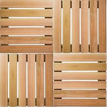 Combo Pátio Madeira Pinus 50x50cm Ripado Para Lojas