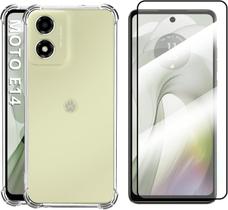Combo Película 9D Cerâmica + Capa Anti-Impacto para Moto E14 (Tela 6.56")