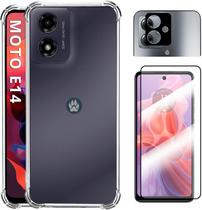 COMBO Pelicula De Vidro 3D + Capa Anti-Impacto + Pelicula Câmera Para Moto E14 (Tela 6.56")