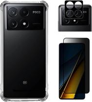 COMBO Película Privacidade 3D Capa AntiImpacto e Pelicula e Película Câmera para Poco X6 Pro 5G