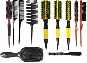 Combo pentes profissionais + escovas cabeleireiros marco boni Combo pentes profissionais + escovas cabeleireiros marco boni
