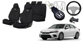 Combo Personalizado Tecido Assentos Civic 20-24 + Volante + Chaveiro Combo Personalizado Tecido Assentos Civic 20-24 + Volante + Chaveiro