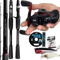 Combo Pesca Carretilha Daytona 11 Rolamento Vara 1,80m Daiwa Linha Isca Lado:Direito