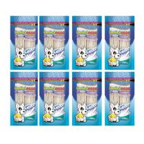 Combo Petisco Palitinho Ossinho Cães Filhotes Deliciosso Palito Fino Baby Leite - 8 Pacotes