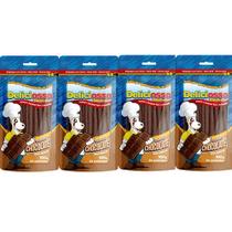 Combo Petisco Palitinho Ossinho Para Cães Deliciosso Palito Fino Chocolate - 4 Pacotes