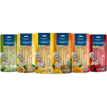 Combo Petisco Palitinho Ossinho Para Cães Deliciosso Palito Fino Frutas 6 Sabores