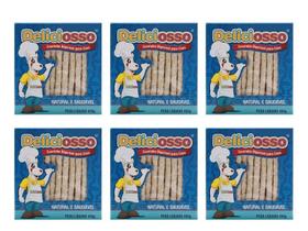 Combo Petisco Palitinho Ossinho Para Cães Deliciosso Palito Natural Fino - 6 Caixas 450g
