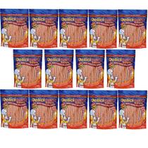 Combo Petisco Palitinho Ossinho Para Cães Deliciosso Palito Natural Fino Salmão - 14 Pacotes de 200g cada