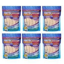 Combo Petisco Palitinho Ossinho Para Cães Filhotes Deliciosso Baby Leite 200g 6 Pacotes
