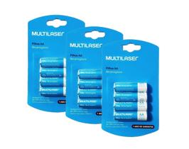 Combo Pilhas Recarregáveis AA 2500 Mah Multilaser12 Unidades Microfone Camera Flash
