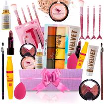 Combo Pincel Sombra Base Pó Batom Rímel Bella Femme Combo Pincel Sombra Base Pó Batom Rímel Bella Femme