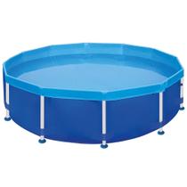 Combo Piscina Montável Aço 4500 Litros 12 Lados Forro e Capa Mor