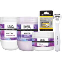 Combo podologia creme pés e mãos + desbastador de calosidades + lâmina