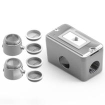 Combo Poliwetzel de Alumínio Prata Tipo X de 3/4"" com Tampa Cega 2 Conectores 4 Tampões e 2 Parafusos - E002800140 - WETZEL