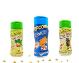 Combo Popcorn 03 Sabores Cheddar Cebola E Salsa E Ervas Finas