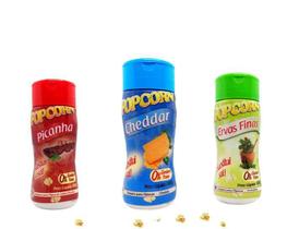 Combo Popcorn - 03 Sabores - Cheddar, Ervas Finas E Picanha