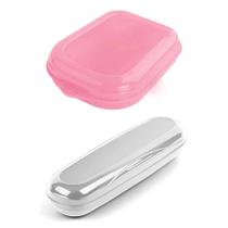 Combo Porta Sanduiche + Estojo Porta Escova Rosa - Kit