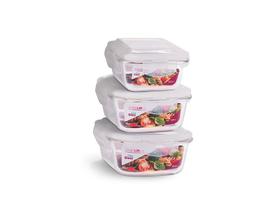 Combo Pote Vidro Quadrado - 1 pote 320ml + 1 pote 520ml + 1 pote 800ml Combo Pote Vidro Quadrado - 1 pote 320ml + 1 pote 520ml + 1 pote 800ml