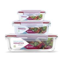Combo Potes Retangulares 640ml + 1520ml + 2800ml