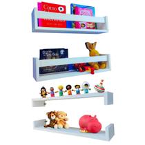 Combo Prateleiras Nicho Para Livros Estante Multiuso 4Un55Cm Combo Prateleiras Nicho Para Livros Estante Multiuso 4Un55Cm