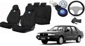 Combo Premium: Capas de Tecido para Bancos Santana 2000-2006 + Volante e Chaveiro Personalizados VW