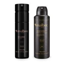 Combo Presente Body Spray Malbec Black 100ml + Desodorante Antitranspirante Malbec Gold 75g/125ml - Corpo e banho