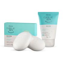 Combo Presente Cuide-se Bem Nuvem: Creme Para Mãos 50g + 2 Sabonetes em Barra 80g cada