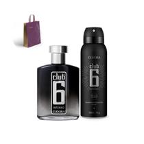 Combo Presente Eudora para homem Perfume Club 6 Intenso Desodorante Antitranspirante Colônia