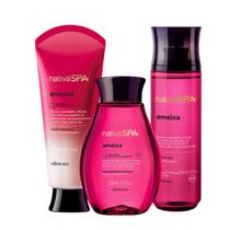 Combo Presente Mulher O Boticário Nativa Spa Ameixa Loção Corporal Body Splash Óleo Corporal Banho