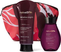 Combo Presente Nativa Spa Ameixa Negra: Óleo Corporal + Sabonete Líquido 200ml + Nécessaire Combo Presente Nativa Spa Ameixa Negra: Óleo Corporal + Sabonete Líquido 200ml + Nécessaire