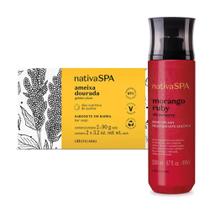Combo Presente Nativa SPA: Body Splash Morango Ruby 200ml + Sabonete em Barra Ameixa Dourada 2x90g