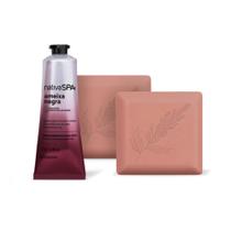 Combo Presente Nativa SPA: Creme Para as Mãos Ameixa Negra 75g + Sabonete em Barra Rosé 90g Combo Presente Nativa SPA: Creme Para as Mãos Ameixa Negra 75g + Sabonete em Barra Rosé 90g