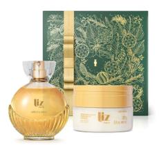 Combo Presente Novo Liz Aura Desodorante Colônia 100ml Creme Hidratante Des. Corporal 250g Caixa Presenteável