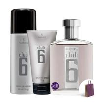 Combo Presente Perfume para Homem Colônia Club 6 Eudora Barba