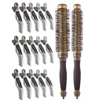 Combo profissional 2un escovas long hair vazada e 15 clips crocodilo marco boni Combo profissional 2un escovas long hair vazada e 15 clips crocodilo marco boni
